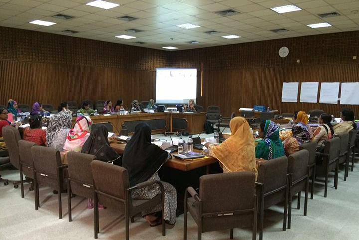 Group of student midwifery instructors seated in a meeting room