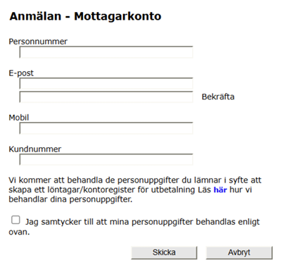 Sk&auml;rbild anm&auml;l konto