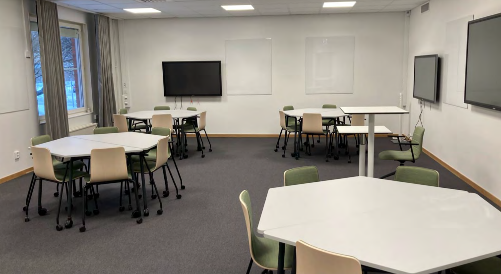 Möblering och AV i ALC-sal Campus Falun