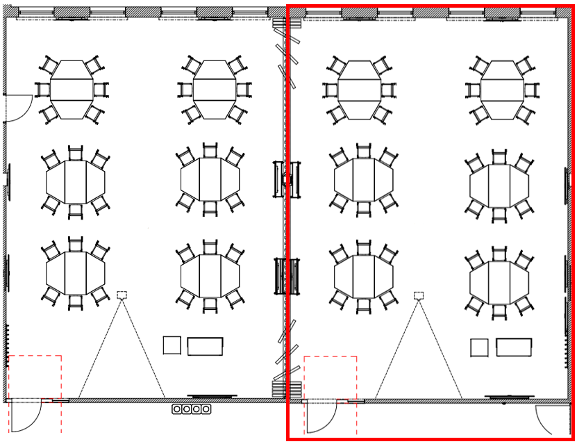 Möblering lärosal/alc B214 gruppsittning