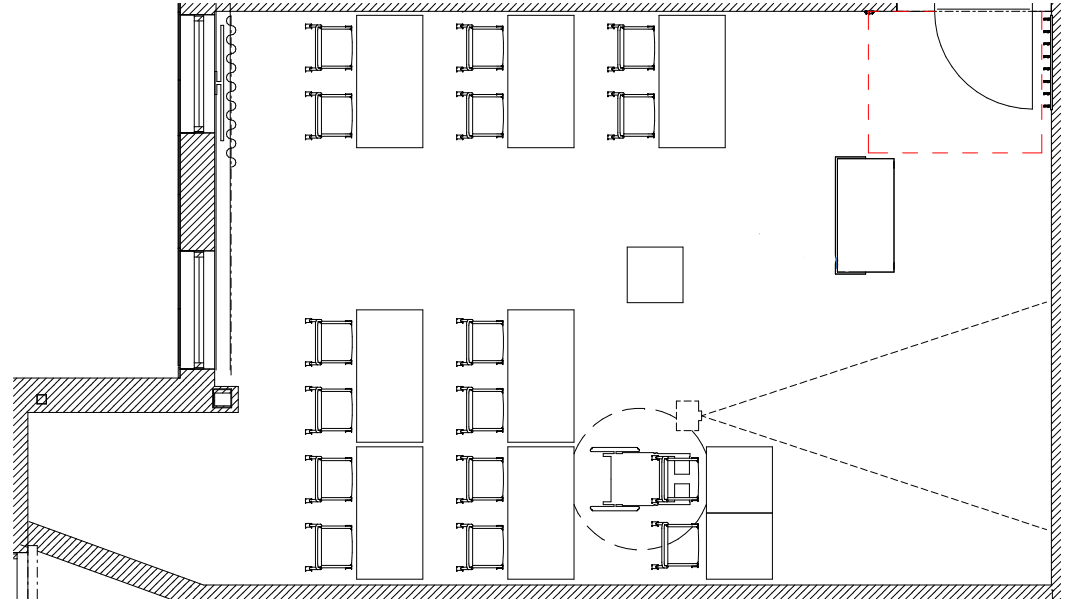 Möblering lärosal B303 radsittning