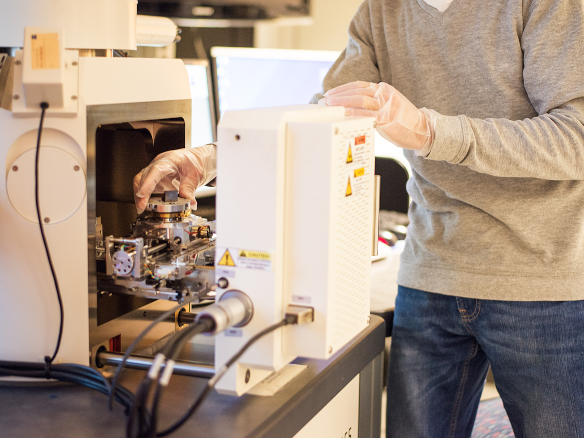 Person using technical equipment
