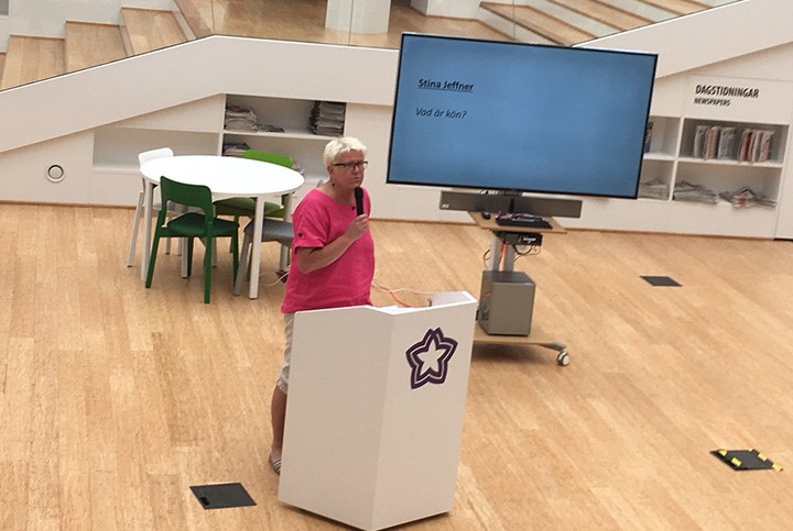 Stina Jeffner presenterade sin forskning, under rubriken ”Vad är kön?”