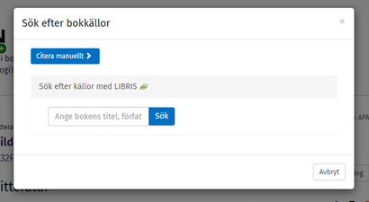 Vy &ouml;ver sidan d&auml;r du s&ouml;ker efter bokk&auml;llor