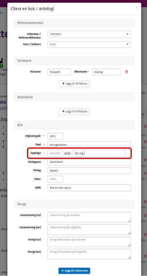 Vy &ouml;ver sidan d&auml;r du citerar litteratur