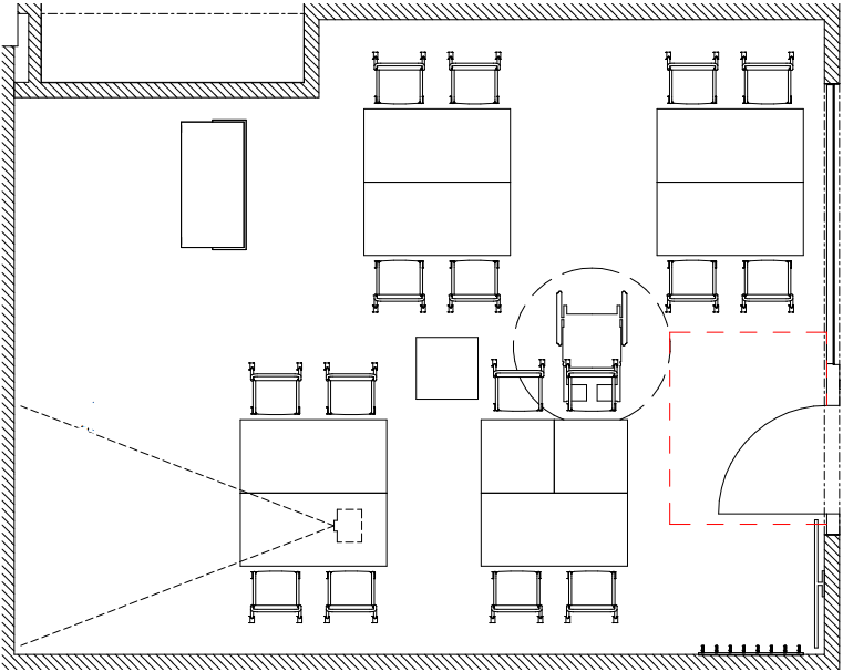 Möbleringsalternativ lärosal B209 gruppsittning