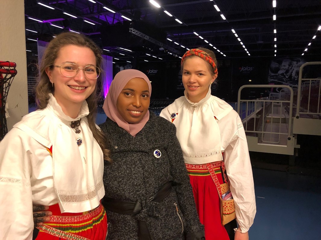 Emma Ljudén, Ifraax Hussein and Sanna Hillring - newly qualified nurses.