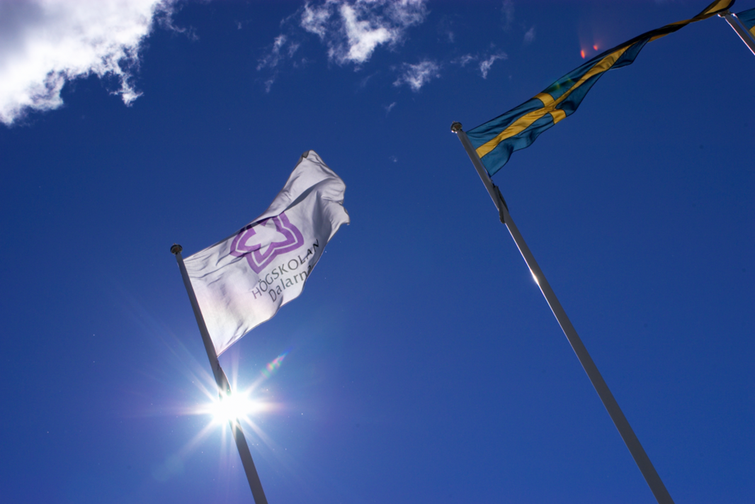 Flaggor utomhus blå himmel 