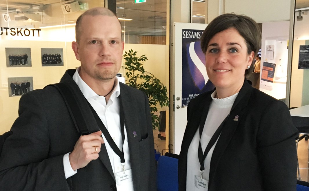 Johan Kostela and Sigrid Saveljeff at the conference venue.