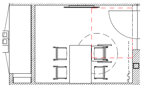 Möblering mötesrum B430