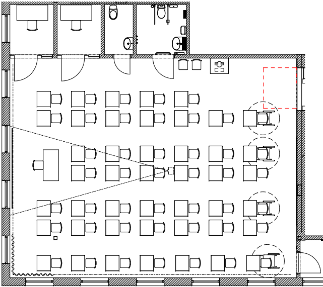 Möblering lärosal tentamen B401 radsittning