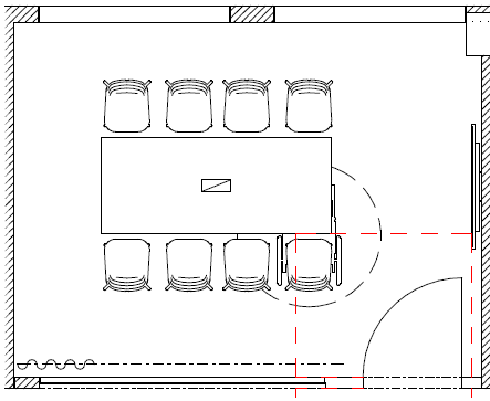 Möblering mötesrum B244