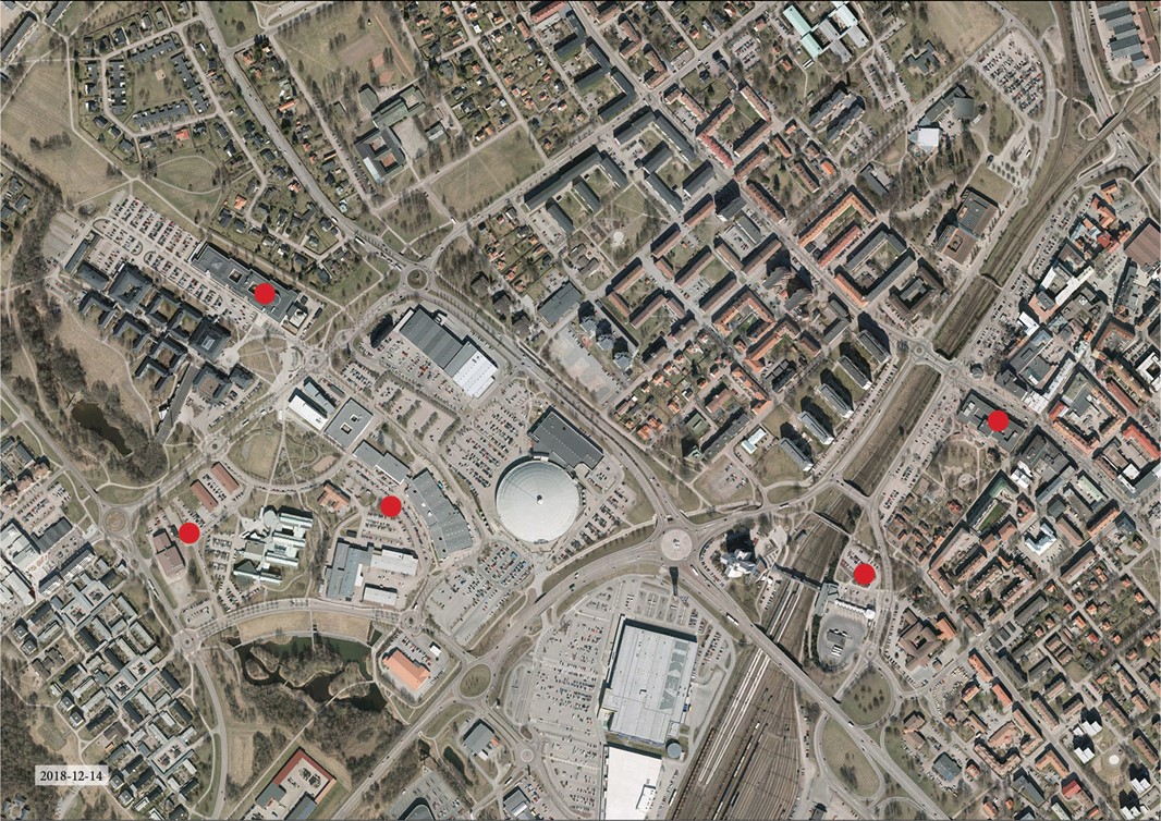 Kartan visar det påtänkta platserna i Borlänge.