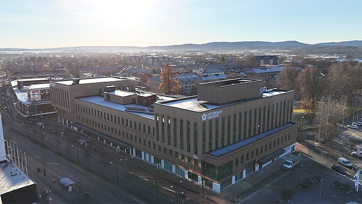Flygbild över Campus Borlänge.