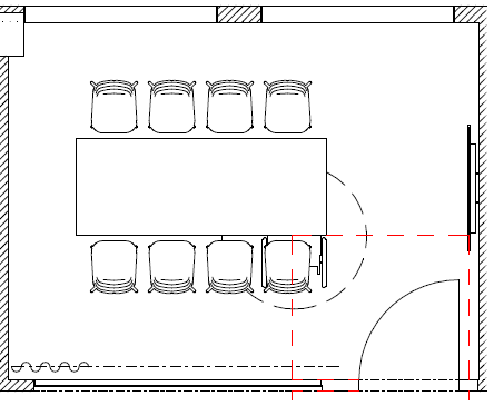Möblering mötesrum B243