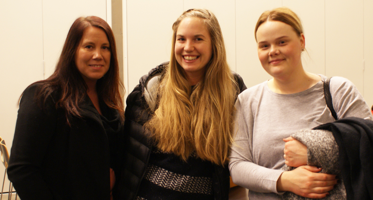 The three midwifery students at Dalarna University