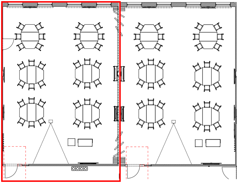 Möblering lärosal/alc B213 gruppsittning