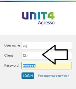 Sk&auml;rmdump inloggningsruta Agresso