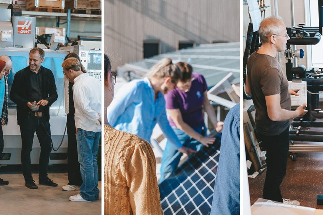 Montage av bilder som som visar forskning vid institutionen för information och teknik