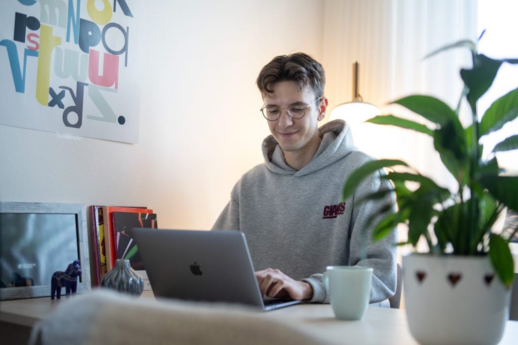 Person som sitter vid en dator