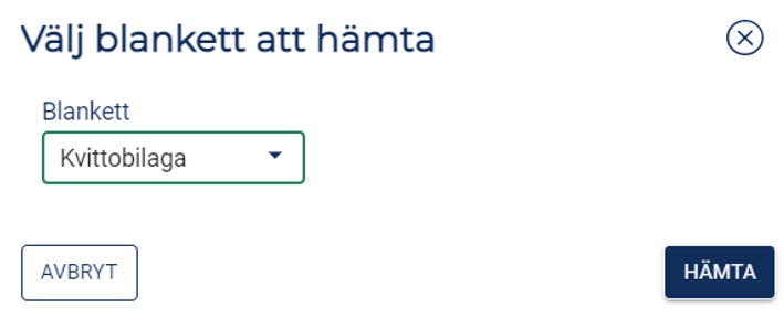 Skärmdump på hämtning av blankett